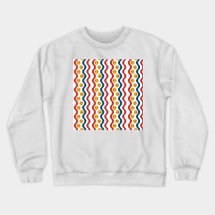 Fun Emoji Wavy Line Pattern Crewneck Sweatshirt